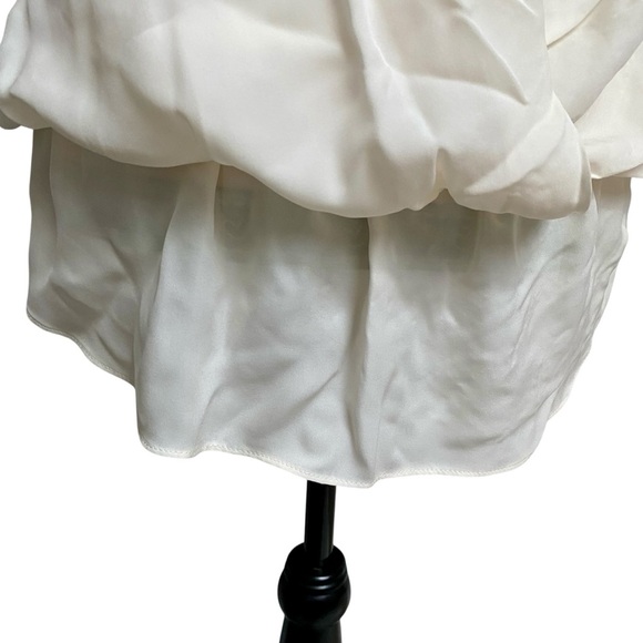 Chelsea & Walker Ivory Silk Lace Wrap Blouse 8 Sleeveless Asymmetrical NWT - Picture 11 of 15